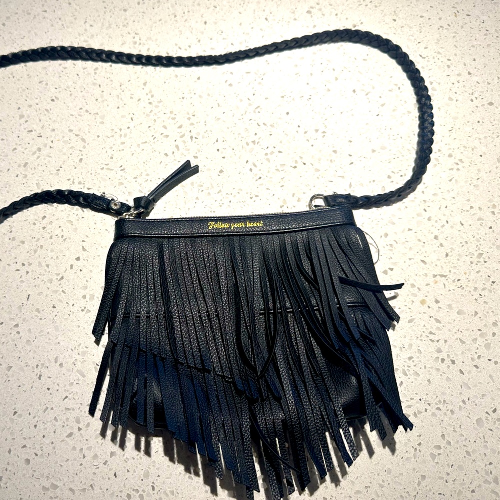 Shoulder  purse, leathers,  fringe